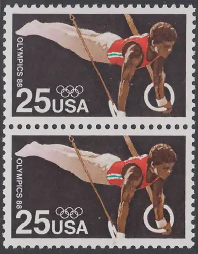 USA Michel 1996 / Scott 2380 postfrisch vert.PAAR - Olympische Sommerspiele: Kunstturnen, Ringe