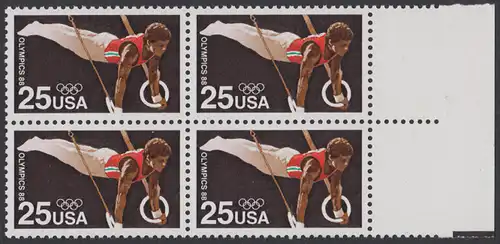 USA Michel 1996 / Scott 2380 postfrisch BLOCK RÄNDER rechts (a1) - Olympische Sommerspiele: Kunstturnen, Ringe