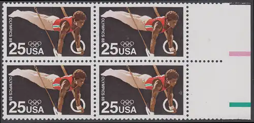 USA Michel 1996 / Scott 2380 postfrisch BLOCK RÄNDER rechts (a2) - Olympische Sommerspiele: Kunstturnen, Ringe
