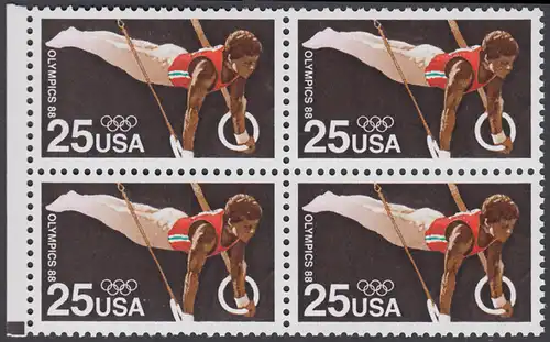 USA Michel 1996 / Scott 2380 postfrisch BLOCK RÄNDER links (a3) - Olympische Sommerspiele: Kunstturnen, Ringe