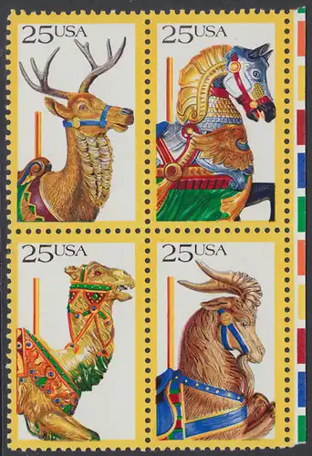 USA Michel 2010-2013 / Scott 2393 postfrisch BLOCK RÄNDER rechts - Karusselltiere