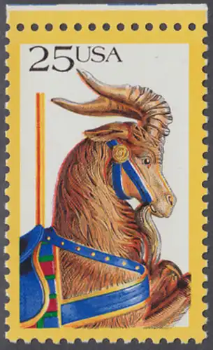 USA Michel 2013 / Scott 2393 postfrisch EINZELMARKE RAND oben - Karusselltiere