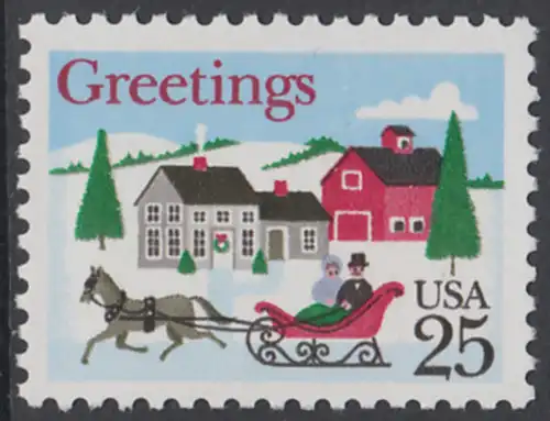 USA Michel 2015 / Scott 2400 postfrisch EINZELMARKE - Weihnachten: Winterlandschaft