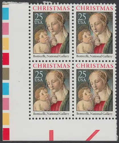 USA Michel 2016 / Scott 2399 postfrisch BLOCK ECKRAND unten links - Weihnachten: Madonna mit Kind