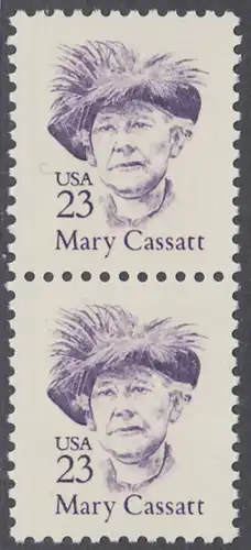 USA Michel 2025 / Scott 2181 postfrisch vert.PAAR - Amerikanische Persönlichkeiten: Mary Cassatt (1845-1926), Malerin