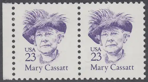 USA Michel 2025 / Scott 2181 postfrisch horiz.PAAR RAND links - Amerikanische Persönlichkeiten: Mary Cassatt (1845-1926), Malerin