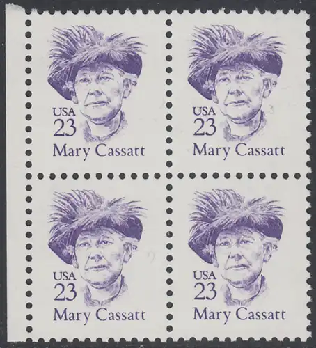 USA Michel 2025 / Scott 2181 postfrisch BLOCK RÄNDER links - Amerikanische Persönlichkeiten: Mary Cassatt (1845-1926), Malerin