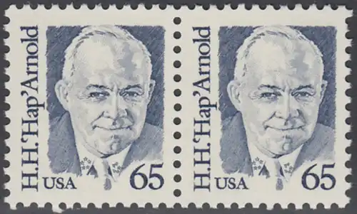 USA Michel 2026 / Scott 2191 postfrisch horiz.PAAR - Amerikanische Persönlichkeiten: Henry Harley Hap Arnold (1886-1950), Luftwaffengeneral