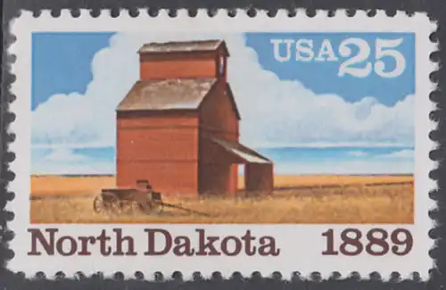 USA Michel 2029 / Scott 2403 postfrisch EINZELMARKE - 100 Jahre Staat North Dakota: Getreidespeicher