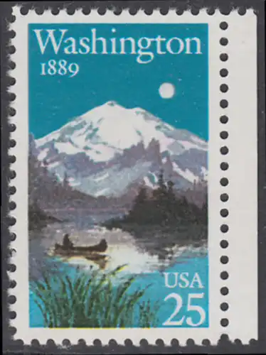 USA Michel 2030 / Scott 2404 postfrisch EINZELMARKE RAND rechts (a2) - 100 Jahre Staat Washington: Mt. Rainier