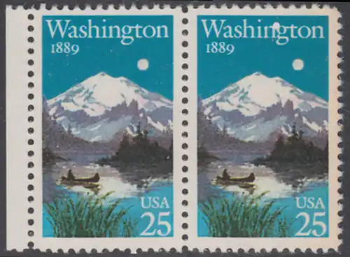 USA Michel 2030 / Scott 2404 postfrisch horiz.PAAR RAND links - 100 Jahre Staat Washington: Mt. Rainier