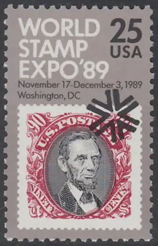 USA Michel 2036 / Scott 2410 postfrisch EINZELMARKE - Internationale Briefmarkenausstellung WORLD STAMP EXPO 89, Washington, DC: Marke USA MiNr. 35