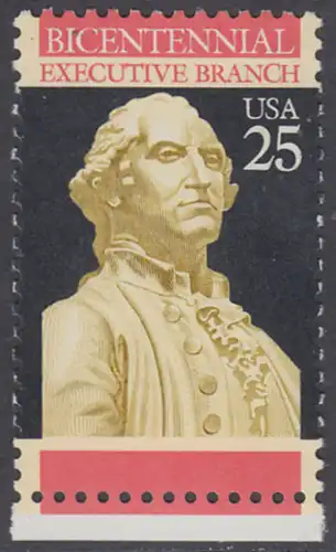 USA Michel 2040 / Scott 2414 postfrisch EINZELMARKE RAND unten - 200 Jahre Exekutive; George Washington (1732-1799) 1. Präsident (reg. 1789-97)