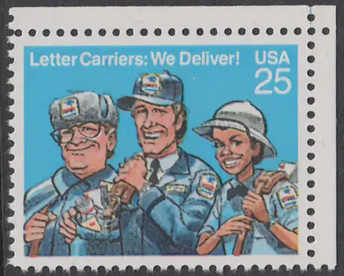 USA Michel 2048 / Scott 2420 postfrisch EINZELMARKE ECKRAND oben rechts - Briefträger