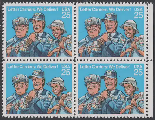 USA Michel 2048 / Scott 2420 postfrisch BLOCK RÄNDER rechts - Briefträger