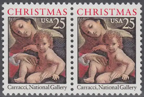 USA Michel 2057 / Scott 2427 postfrisch horiz.PAAR - Weihnachten: Maria mit Kind