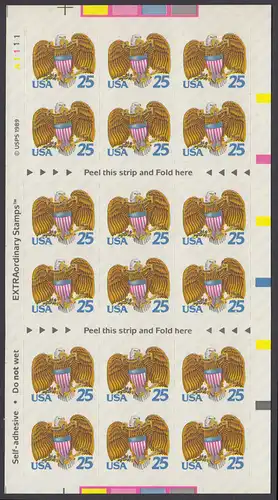 USA Michel 2059 / Scott 2431a postfrisch Folienbogen(12) Platten-# oben links -