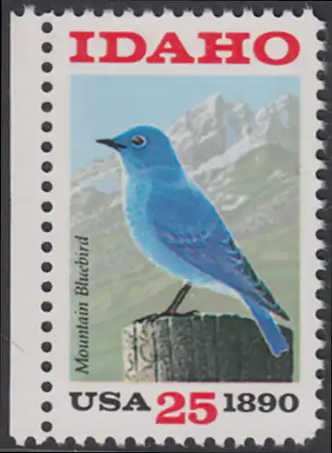 USA Michel 2072 / Scott 2439 postfrisch EINZELMARKE RAND links - 100 Jahre Staat Idaho: Berghüttensänger