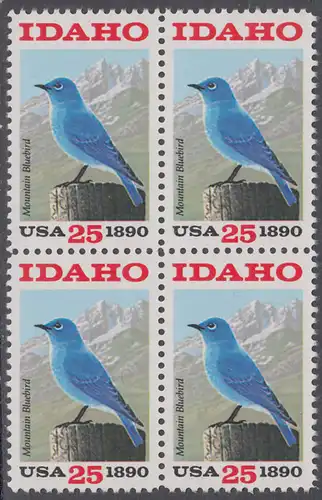 USA Michel 2072 / Scott 2439 postfrisch BLOCK - 100 Jahre Staat Idaho: Berghüttensänger