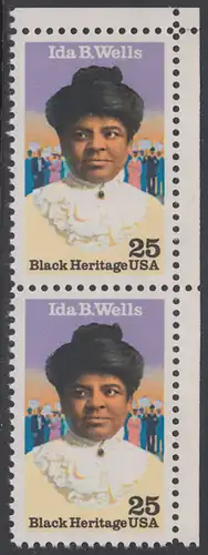 USA Michel 2074 / Scott 2442 postfrisch vert.PAAR ECKRAND oben rechts - Schwarzamerikanisches Erbe: Ida B. Wells (1862-1931), Bürgerrechtlerin