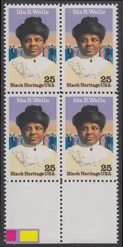 USA Michel 2074 / Scott 2442 postfrisch BLOCK RÄNDER unten (a2) - Schwarzamerikanisches Erbe: Ida B. Wells (1862-1931), Bürgerrechtlerin