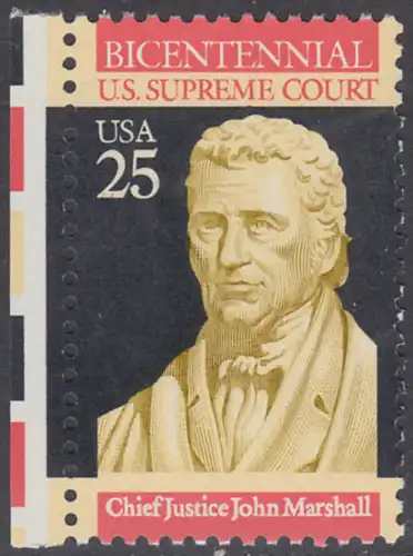 USA Michel 2075 / Scott 2415 postfrisch EINZELMARKE RAND links (a1) - 200 Jahre Oberster Gerichtshof: John Marshall (1755-1835), Jurist und Politiker