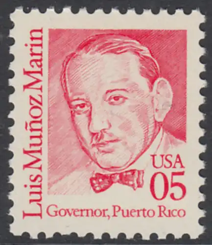 USA Michel 2077 / Scott 2173 postfrisch EINZELMARKE - Amerikanische Persönlichkeiten: Luis Muñoz Marin (1898-1980), 1. Gouverneur von Puerto Rico