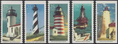 USA Michel 2085-2089 / Scott 2470-2474 postfrisch SATZ(5) EINZELMARKEN - Leuchttürme