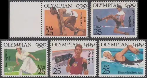 USA Michel 2093-2097 / Scott 2491-2500 postfrisch SATZ(5) EINZELMARKEN (a1) - Olympiasieger