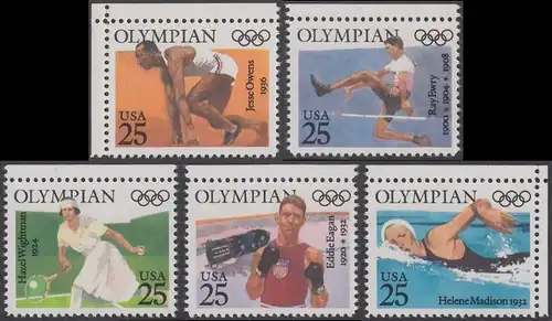 USA Michel 2093-2097 / Scott 2491-2500 postfrisch SATZ(5) EINZELMARKEN (a4) - Olympiasieger