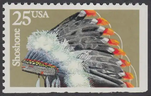 USA Michel 2102 / Scott 2505 postfrisch EINZELMARKE (aus Markenheft) - Indianer-Kopfschmuck