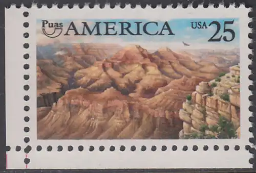 USA Michel 2111 / Scott 2512 postfrisch EINZELMARKE ECKRAND unten links - Amerika: Die Natur zur Zeit der Entdeckung; Grand Canyon