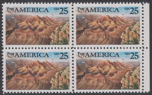 USA Michel 2111 / Scott 2512 postfrisch BLOCK RÄNDER rechts - Amerika: Die Natur zur Zeit der Entdeckung; Grand Canyon
