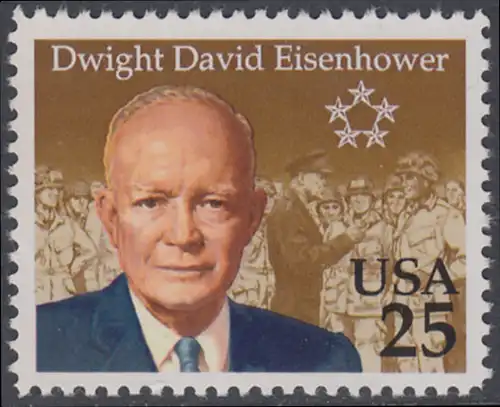 USA Michel 2113 / Scott 2513 postfrisch EINZELMARKE - 100. Geburtstag von Dwight David Eisenhower (1890-1969), 34. Präsident (reg. 1953-1961)