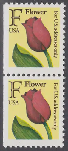 USA Michel 2116D / Scott 2519 postfrisch vert.PAAR (links ungezähnt) - Tulpe