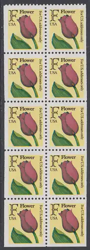 USA Michel 2116D / Scott 2519a postfrisch Markenheftchenblatt(10) - Tulpe