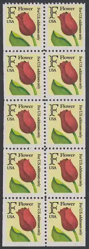 USA Michel 2116H / Scott 2520a postfrisch Markenheftchenblatt(10) - Tulpe