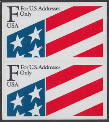 USA Michel 2118 / Scott 2522 postfrisch vert.PAAR - Freimarke zur Briefportoerhöhung: Stilisierte Flagge
