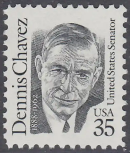 USA Michel 2124 / Scott 2186 postfrisch EINZELMARKE - Amerikanische Persönlichkeiten: Dennis Chavez (1888-1962), Senator