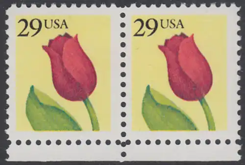 USA Michel 2125A / Scott 2524 postfrisch horiz.PAAR RÄNDER unten - Tulpe