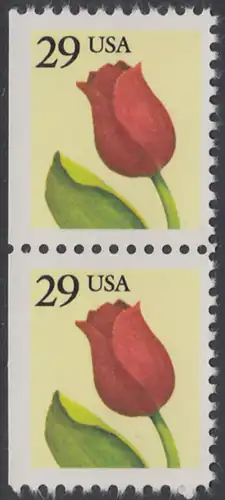 USA Michel 2125D / Scott 2527 postfrisch vert.PAAR (links ungezähnt) - Tulpe