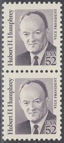 USA Michel 2145 / Scott 2189 postfrisch vert.PAAR - Amerikanische Persönlichkeiten: Hubert H. Humphrey (1911-1978), Vizepräsident