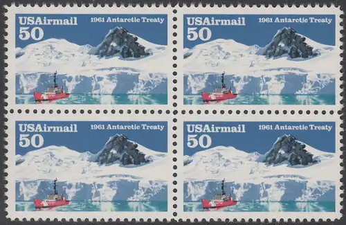 USA Michel 2148 / Scott C130 postfrisch BLOCK - Luftpostmarke: 30 Jahre Antarktis-Vertrag; Eisbrecher Glacier im McMurdo-Sund, Ross-Insel