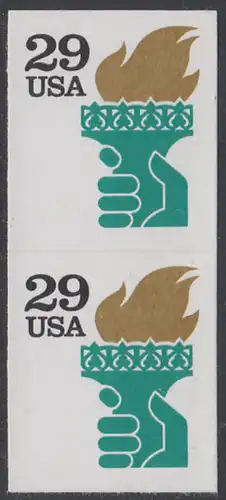 USA Michel 2152 / Scott 2531A postfrisch vert.PAAR - Fackel der Freiheitsstatue, New York