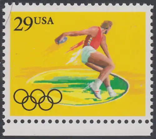 USA Michel 2156 / Scott 2554 postfrisch EINZELMARKE RAND unten - Olympische Sommerspiele 1992, Barcelona