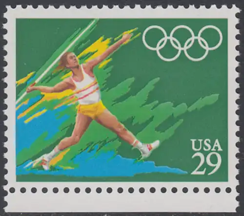 USA Michel 2158 / Scott 2556 postfrisch EINZELMARKE RAND unten - Olympische Sommerspiele 1992, Barcelona