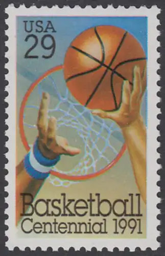 USA Michel 2162 / Scott 2560 postfrisch EINZELMARKE - 100 Jahre Basketball: Korbwurf