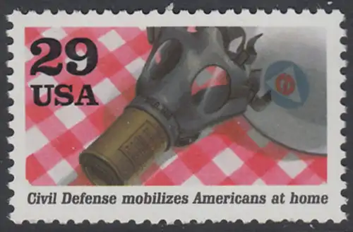 USA Michel 2175 / Scott 2559g postfrisch EINZELMARKE (aus Block 24) - Geschichte des Zweiten Weltkrieges (I): Das Jahr 1941
