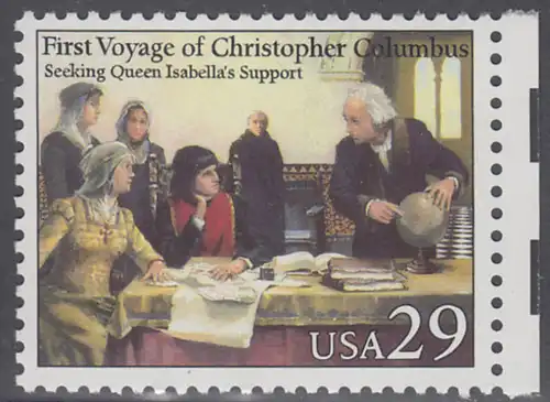 USA Michel 2214 / Scott 2620 postfrisch EINZELMARKE RAND rechts - 500. Jahrestag der Entdeckung von Amerika