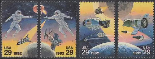 USA Michel 2235-2238 / Scott 2631-2234 postfrisch SATZ(4) EINZELMARKEN - Amerikanische und sowjetische Weltraumunternehmungen